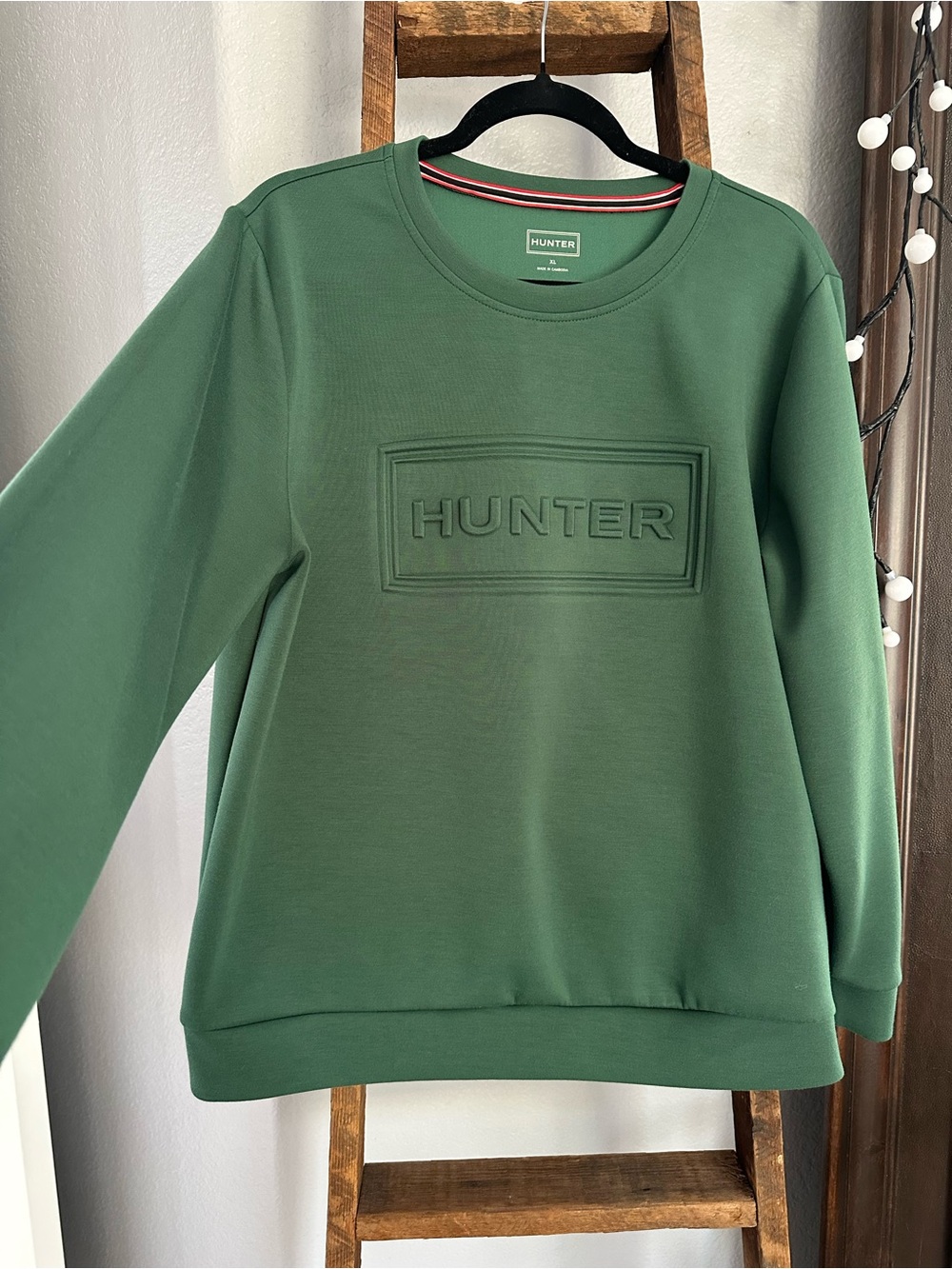 Hunter Embossed Logo Crewneck Green size XL